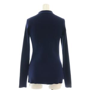 ENFOLD エンフォルド ストレッチリブ ポロシャツ ニット セーター 38 ネイビー /ES OS SH