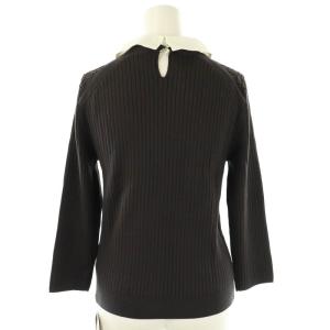 Apuweiser-riche 衿付2way切替レースニット カットソー 2 チャコールグレー オフホワイト /DO OS SH