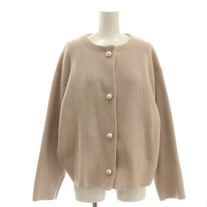 パール釦コクーンニットジャケット カーディガン ノーカラー 1 スモークピンク /ES OS SH