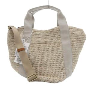 タグ付き ナイロンラフィアトート カゴバッグ ナチュラルカラー /UO