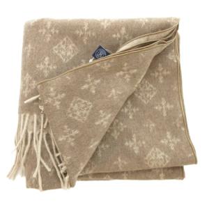 russet タグ付き マフラー ストール ロゴ 総柄 茶 ブラウン /JS