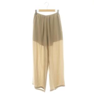 New Sheer easy パンツ ストレート シルク 36 茶 ブラウン /AT OS