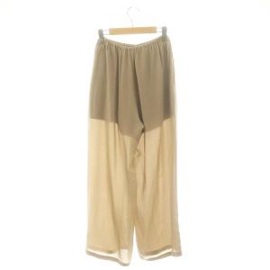 MUSE de Deuxieme Classe New Sheer easy パンツ ストレート シルク 36 茶 ブラウン /AT OS
