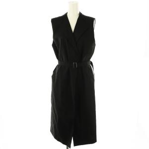 ECO CRUNCH WASH HASELI ロングジレ リネン 38 ブラック /HK OS