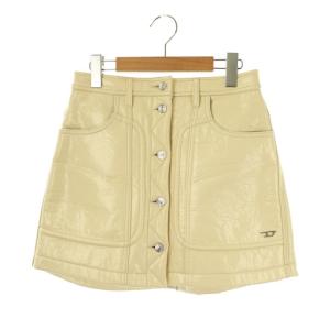 エナメル ミニスカート 台形 25 アイボリー /MI OS