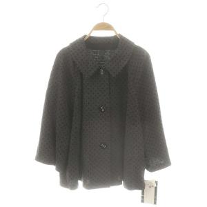 ウールドットニットジャケット 七分袖 13+ グレー /AT OS