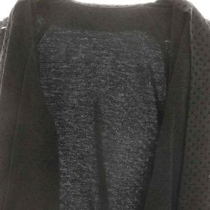 Leilian ウールドットニットジャケット 七分袖 13+ グレー /AT OS