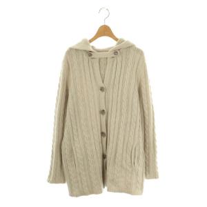 MATUCCI カシミヤニットケーブルカーディガン フード 42 グレー /AT OS