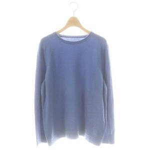 カシミヤニットプルオーバー セーター 長袖 13+ 青 ブルー /AT OS