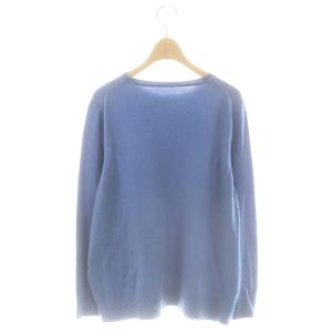Leilian カシミヤニットプルオーバー セーター 長袖 13+ 青 ブルー /AT OS