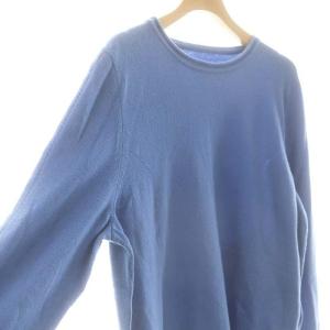 Leilian カシミヤニットプルオーバー セーター 長袖 13+ 青 ブルー /AT OS