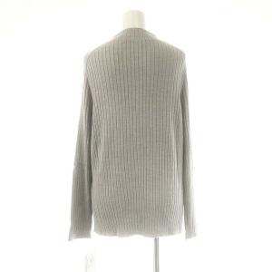 Leilian ウール混リブ編みニットプルオーバー カットソー 長袖 13+ グレー /AT OS
