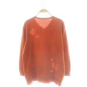 Leilian ×PEANUTS ウールカシミヤ ウッドストック ニット セーター 13+ テラコッタオレンジ ホワイト
