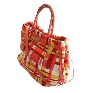 PRADA マルチ2wayトートバッグ レッド マルチカラー BN1653