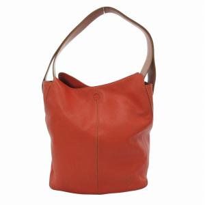 TOD'S ハンドバッグ 手提げ 肩掛け レザー バイカラー オレンジ 茶 ブラウン /FF