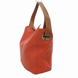 TOD'S ハンドバッグ 手提げ 肩掛け レザー バイカラー オレンジ 茶 ブラウン /FF