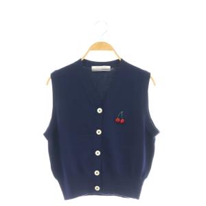 24SS BIJOU KNIT VEST ニット ベスト 36 ネイビー /HK OS