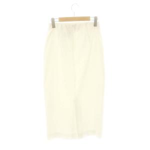 UNITED ARROWS 25SS RIRANCHA ツイルタイトスカート ロング リネン混 38 オフホワイト /DO OS