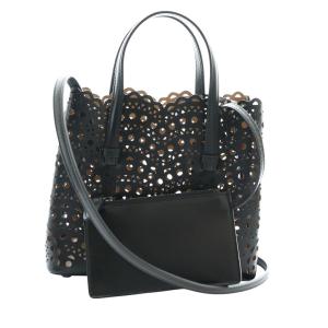 MINA 20 VIENNEウェーブ カーフスキン製バッグ 2WAY ブラック