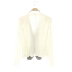 BEIGE 24SS CINDY  ダブルカラージャケット ノーカラー 0 白 黒 /MI OS