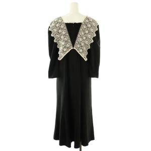 Rirandture レーシーカラーワンピース ミモレ ロング 長袖 2 黒 ブラック /AT OS