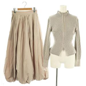 23AW フロントジッププルオーバー バルーンスカートコンビワンピ セットアップ 1 ラベンダーグレー