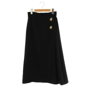 24AW ラップタックスカート セミフレアスカート 台形 1 ブラック /ES OS