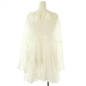 SNIDEL 25SS コットンライクラッフルカラーチュニック 長袖 F ホワイト /HK OS