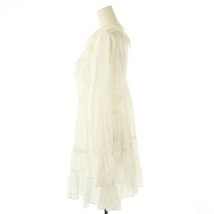 SNIDEL 25SS コットンライクラッフルカラーチュニック 長袖 F ホワイト /HK OS