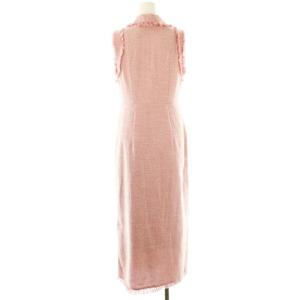 SNIDEL 24AW ノースリフリンジワンピース ロング 1 ピンク /HK OS