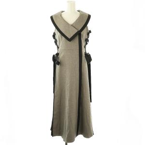 24AW サイドプリーツツイードワンピース 1 グレー ブラック /ES OS