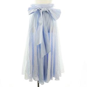 24AW ラウンドスイッチボリュームスカートフレアスカート 1 ライトブルー ホワイト /ES OS