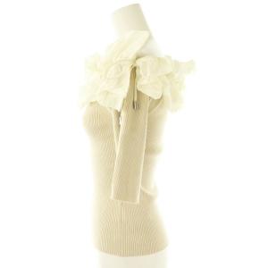 FRAY I.D 24AW ツイストカラーコンビオフショルプルオーバー ニット セーター F ライトベージュ アイボリー