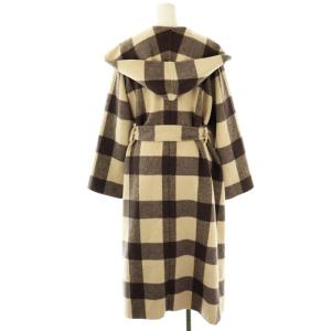 SNIDEL 23AW フードチェックコート アウター 1 ダークブラウン ベージュ /ES OS