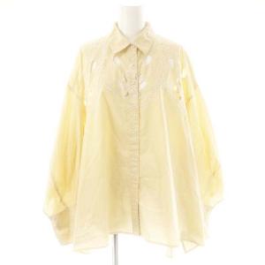 24SS エンブロイダリーシャツブラウス ワイド  2 イエローベージュ /ES OS
