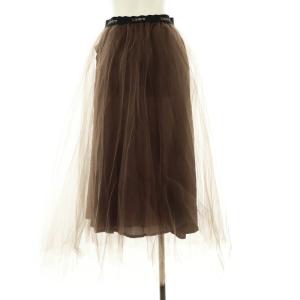 Lisiere L'Appartement 24AW Tulle Skirt チュールスカート フレア ナイロン ペチコート付き 9 茶 /MI OS