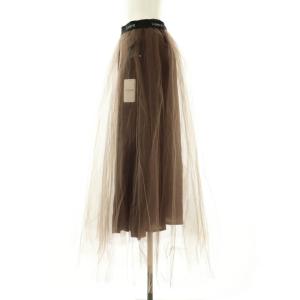 Lisiere L'Appartement 24AW Tulle Skirt チュールスカート フレア ナイロン ペチコート付き 9 茶 /MI OS