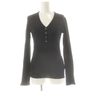 ビーンサーマルロングスリーブカットソー ワッフル ヘンリーネック F ブラック /DO OS