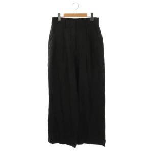 ワイドパンツ タック リネン EUR36 黒 /CX OS