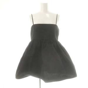 P タフタ ノースリーブカットソー ブラウス 黒 /MI OS