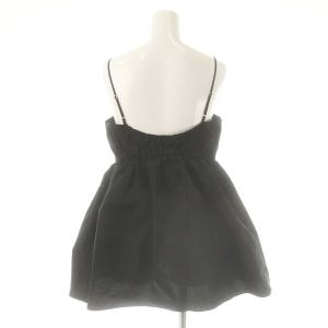 UNITED ARROWS P タフタ ノースリーブカットソー ブラウス 黒 /MI OS