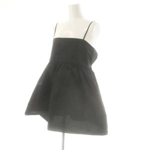 UNITED ARROWS P タフタ ノースリーブカットソー ブラウス 黒 /MI OS