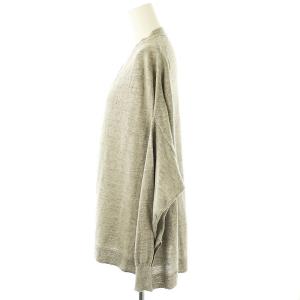 IENA Pasha リネンコットンワイド Vネックカーディガン グレー /ES OS