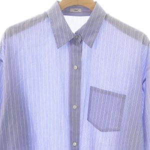 IENA 24SS キュプラコットンシャツ チュニック丈 ストライプ 青 白 /MI OS