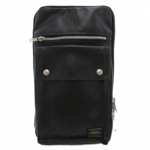 吉田カバン FREE STYLE  SLING SHOULDER BAG ボディバッグ レザー ロゴ 黒