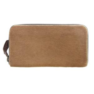 miumiu 長財布 カウレザーロングウォレット ハラコ 茶 ブラウン /JS