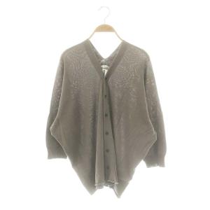 コットン カーディガン ニット Vネック M グレー /DF OS