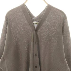 plantation コットン カーディガン ニット Vネック M グレー /DF OS