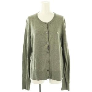 ピマコットンクルーネックカーディガン ニット 長袖 L グレー /HK OS