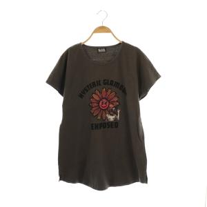 FLOWER POWER Tシャツ カットソー フレンチスリーブ F グレー /AT OS SH